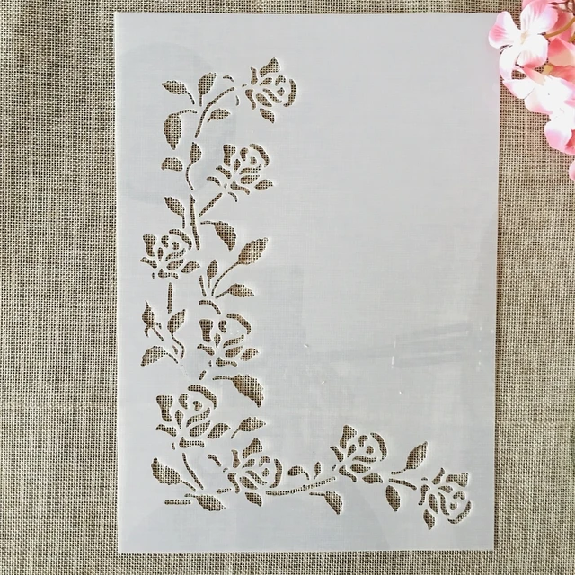 A4 29cm Edge Floral Decor Lines Diy Layering Stencils Painting Scrapbook  Coloring Embossing Album Decorative Template - Stencils - AliExpress