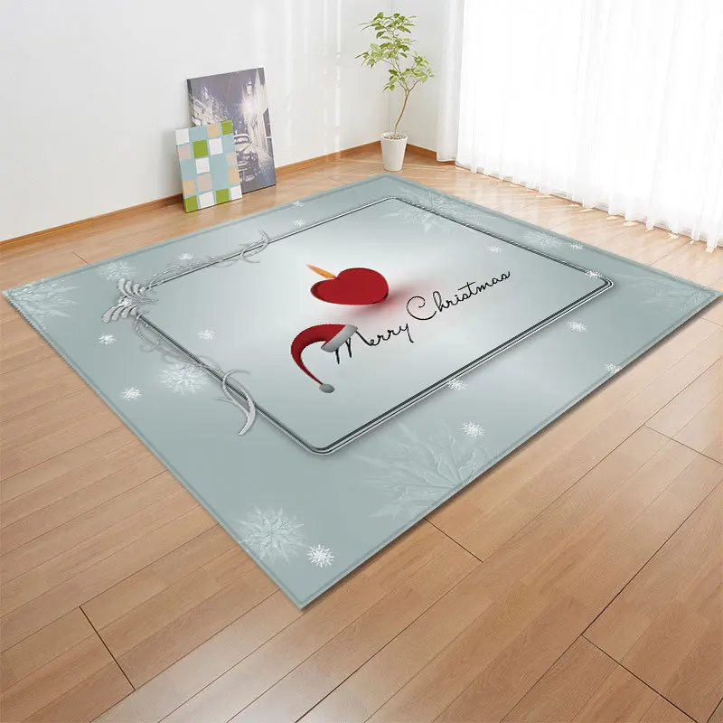 Fashion 3D Christmas party Area Rugs Xmas Garland Tree Snowman Elk printing Carpets for Living room bedroom new Year decoration - Цвет: SD566