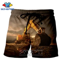 Модные панковские повседневные штаны костюм аниме экскаватор мужчины женщины дети хип-хоп рубашка спортивные Harajuku пляжные тренировочные брюки шорты в уличном стиле