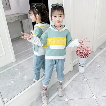 

Children Clothing Sets for Baby Girl Clothes Set 2020 Autumn Newborn Outfits Size 3-13 Polyester Print Full Hooded Kids Clothes