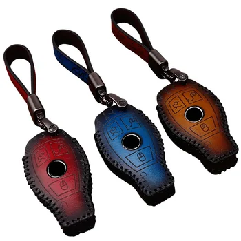 

Retro sytle Car Key Case Cover fob Key Holder Chain For Mercedes Benz AMG W203 W210 W211 W124 W202 W204 W205 W212 W176 CLS CLA