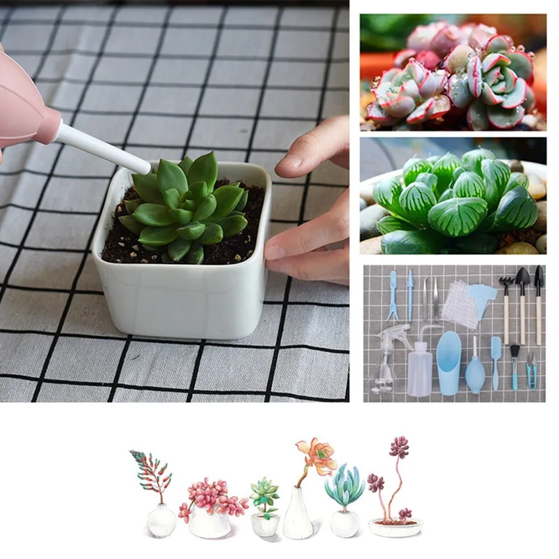 

Portable Mini Succulent Planting DIY Tool Transplanting Miniature Garden Planting Gardening Bonsai Sowing Tools 16pcs