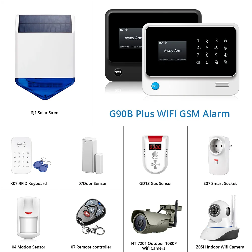 G90B plus WiFi GSM GPRS SMS беспроводная домашняя система охранной сигнализации Вспышка