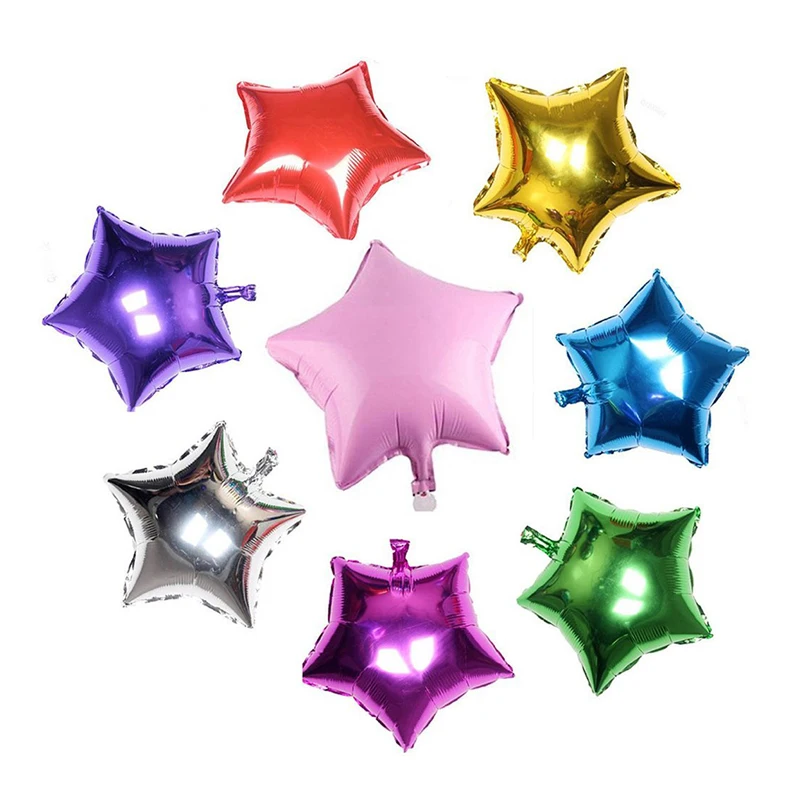 

8 pcs Mix color five-pointed star helium foil balloons 10 inch