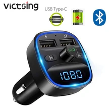 

ViCTSing FM Transmitter Bluetooth Wireless Car kit Handfree Dual USB Car Charger MP3 Music Player TF Card U disk USB Fast Charge