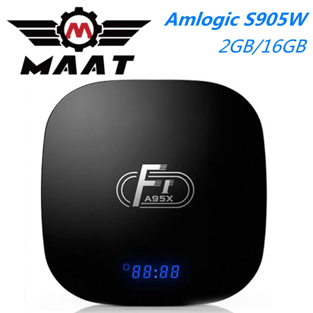 MAAT 2 Гб оперативной памяти 16 встроенной ТВ коробка 4 ядра Amlogic S905W Смарт Декодер
