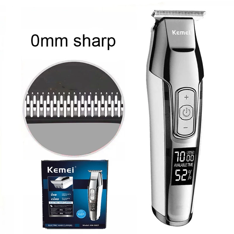Kemei beard trimmer professional hair clippers electric hair trimmer LCD hair clipper men hair cutting machine cordless trymer 4