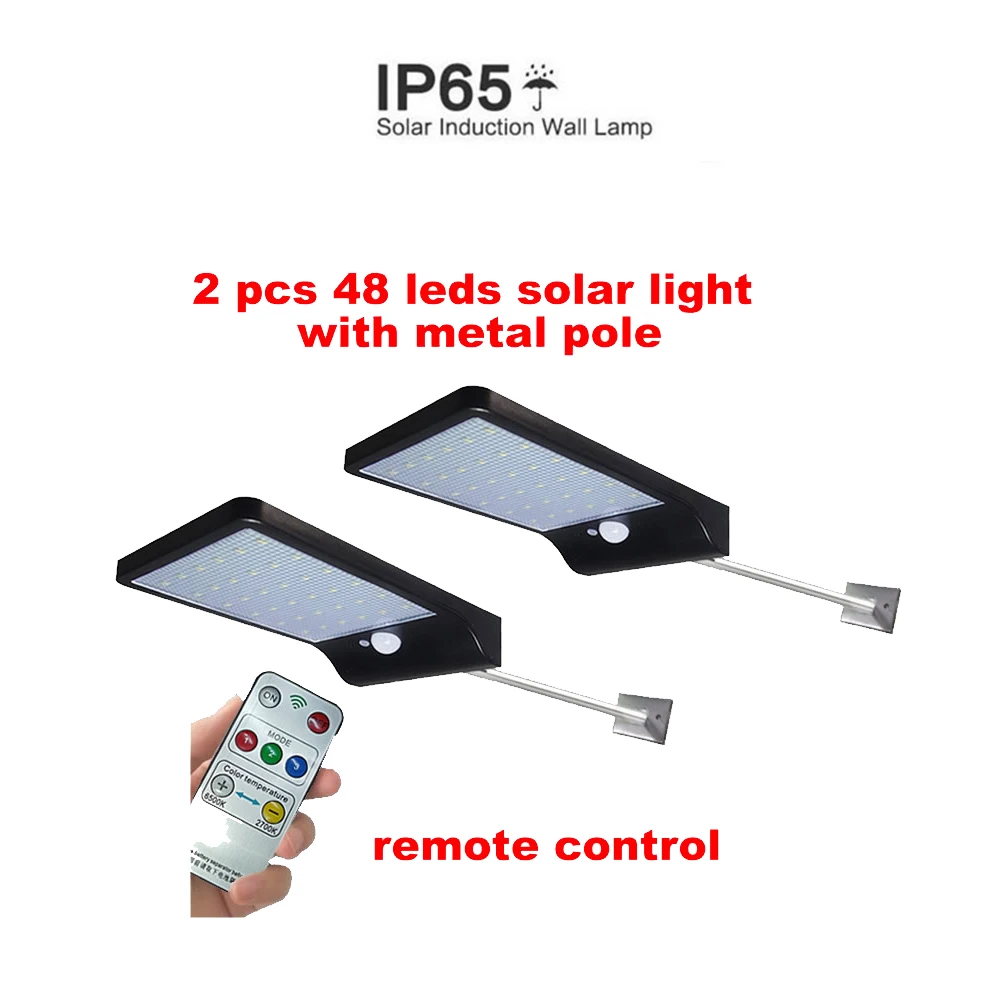 

2/4pcs LED Solar Light Powered LED Solar Lamp Panel 48 LED Motion Sensor IP65 Human Body Induction Outdoor Lighting Garden ABS W