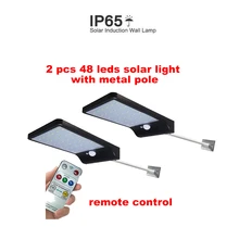 2/4pcs LED Solar Light Powered LED Solar Lamp Panel 48 LED Motion Sensor IP65 Human Body Induction Outdoor Lighting Garden ABS W