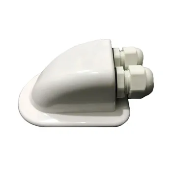

New ABS Solar RV Yacht Stand Roof Duct Cable Entry Double Hole Round Junction Box White