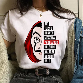 

Fashion Female Maycaur The House Made of Paper T-shirtMoney Heist Women La Casa De Papel Tshirt Funny Top Tee Clothes T-shirts