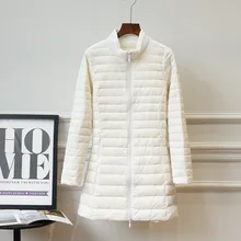 Зимняя женская теплая куртка, верхняя одежда, белый утиный пух, пальто на молнии, легкий, большой размер 4XL, зимняя верхняя одежда, повседневное тонкое пальто