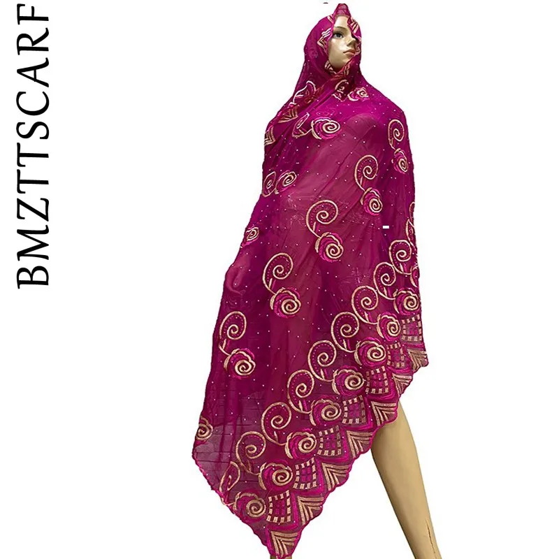 Новинка, Африканский шифоновый шарф, мусульманский шифоновый женский большой шарф с вышивкой, пашмиана BM845