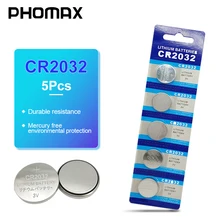 PHOMAX 5 uds./tarjeta puntero láser batería de litio cr2032 BR2032 DL2032 3v, calculadora de botón, reloj, batería juguete eléctrico A células