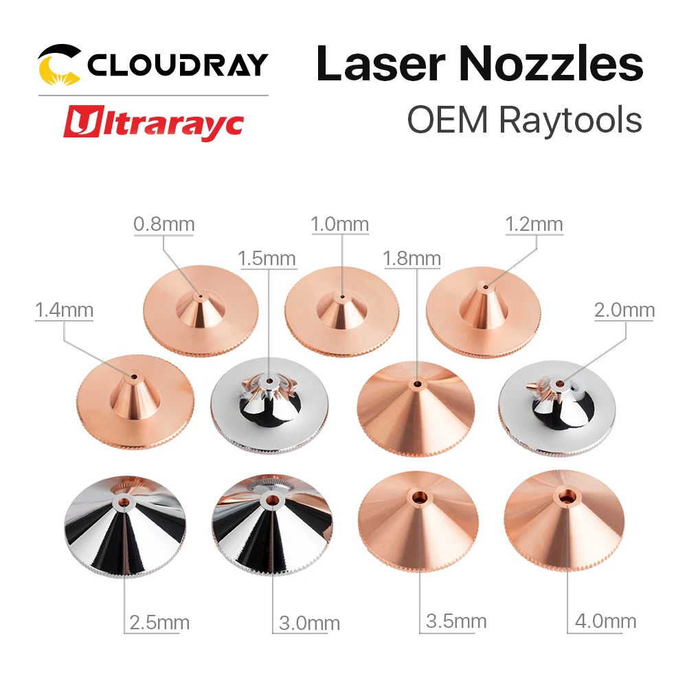 Ultrarayc Raytools Cutting Head Laser Nozzle Single Double Chrome-plated Layers D32 Caliber 0.8-6.0mm