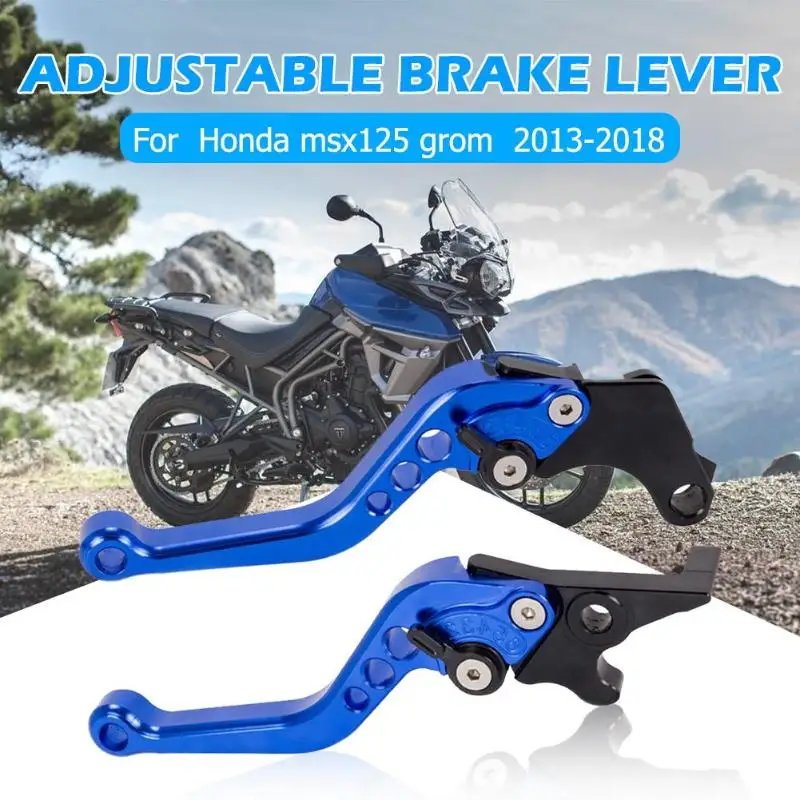 Motorbike Aluminum Alloy Clutch Levers Pack 2 for Honda MSX-125 Grom 2013- Adjustable Brake Anodizing Treatment of T6061