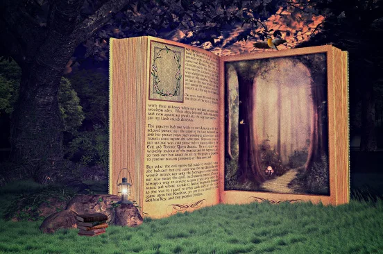 7x5FT сказочный мир Once Upon A Time зеленый лван книга масляная лампа пользовательские фото фон виниловый 220 см X 150 см