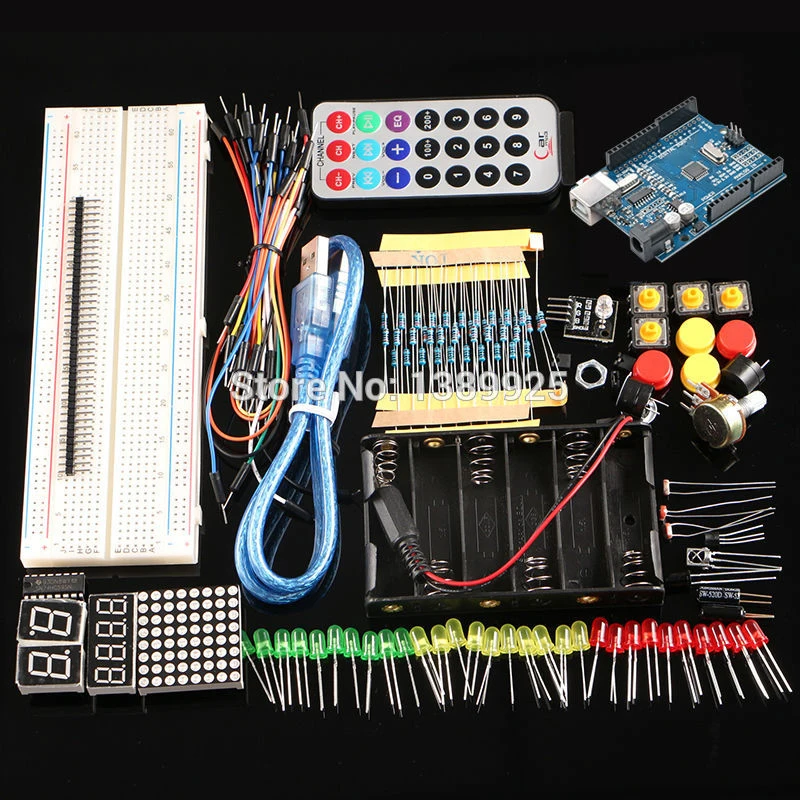Free-shipping-starter-kit-with-UNO-R3-MEGA328P-830-holes-Breadboard-for-arduino