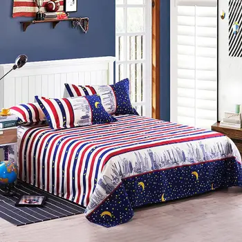 

5 1PC Flat fitted Sheets 1.2/1.6 Meters Christmas Gift For Home Polyester Geometric King Twin Bedding Sheets