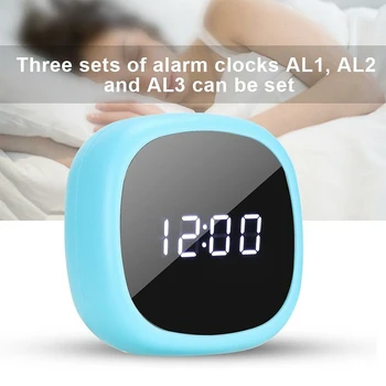 

Protable Mini Digital Alarm Clock Night Light Time Date LED Display Mirror Lamp Home Office J99Store