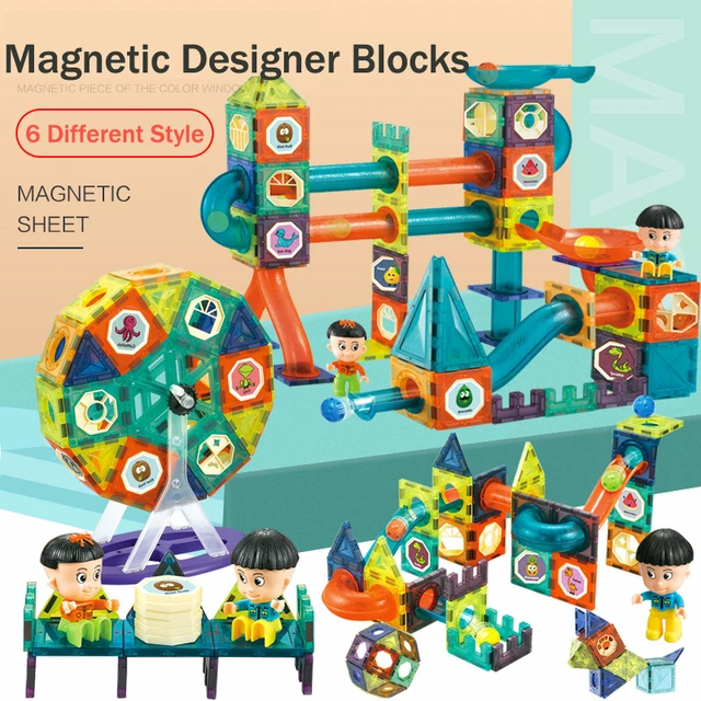 Magnetic Building Blocks Magnet Maze Ball Track Blocks Magnetic Designer Construction Set Educational Toys For Children Gift2021 2
