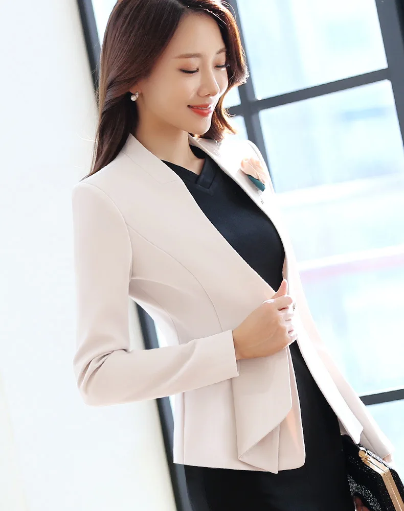 Plus Size Women Business Dress Suit Office Outfit Formal Jacket with Knee Length Dress Womens Two-piece Suits 2 Piece Set 5XL - Цвет: color as show