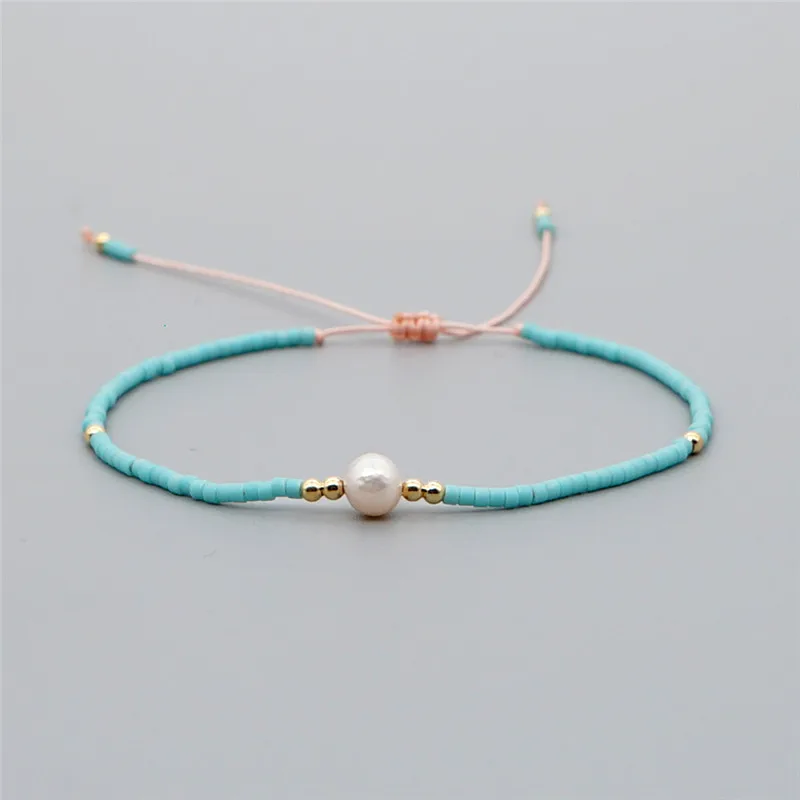 Bracelet Jewelry Myuki rice Beads Hand-woven Friendship Rope Bracelet European And American Summer Women Natural Freshwater Pearl Gift