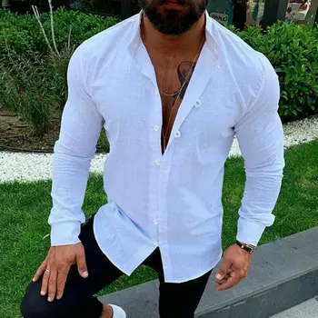 

2020 Men Casual Shirt Slim Fit Men'S Casual Button Down Shirt Long Sleeve Casual Shirts Men Male Clothing Camisa