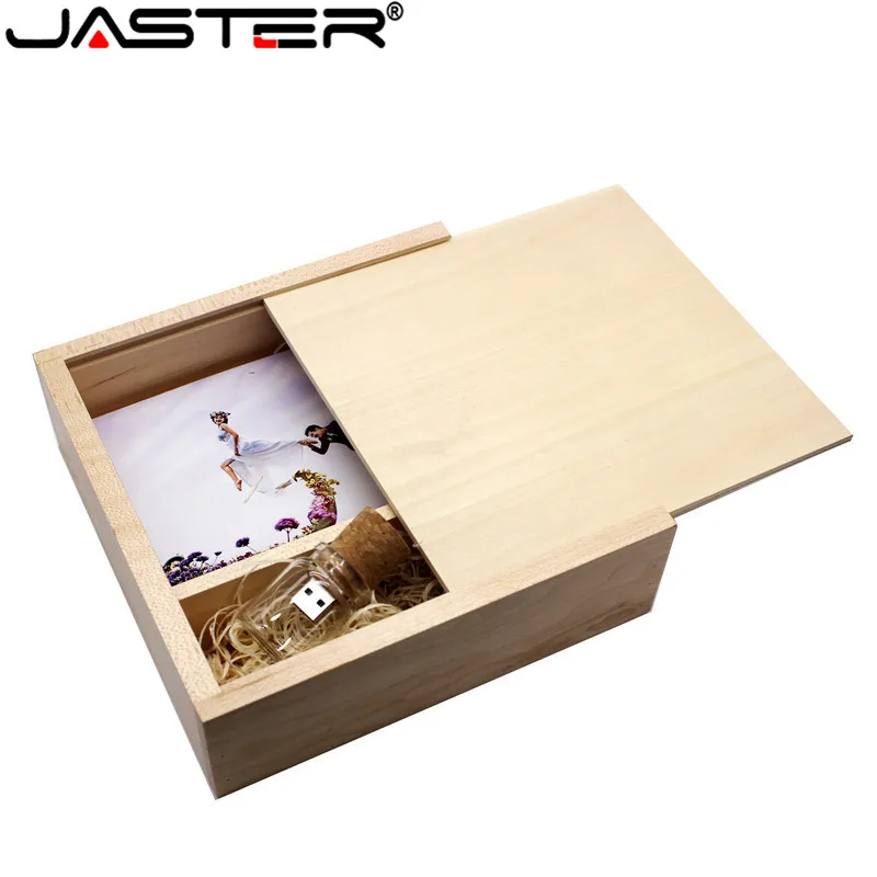 JASRER (1 шт. бесплатный логотип) уникальный фотоальбом ореховая древесина USB +