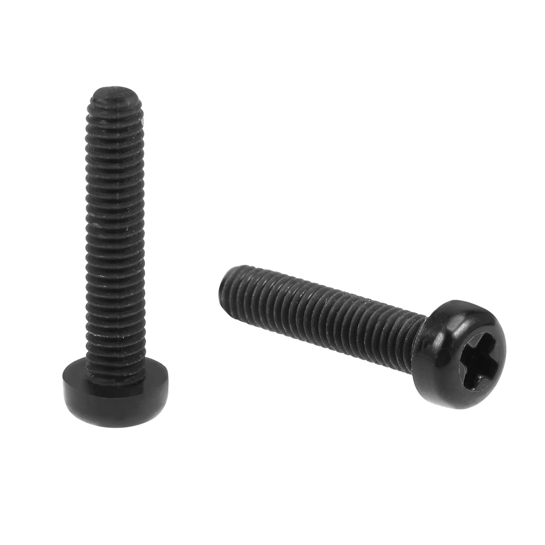 

uxcell Threaded Nylon Phillips Cross Pan Head Machine Screws Bolts M4x20mm Black