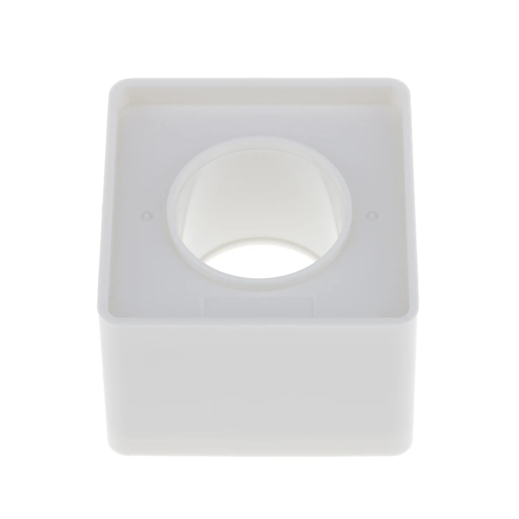 White ABS Square Cube Design Microphone Mic Station For  Self-image Improve