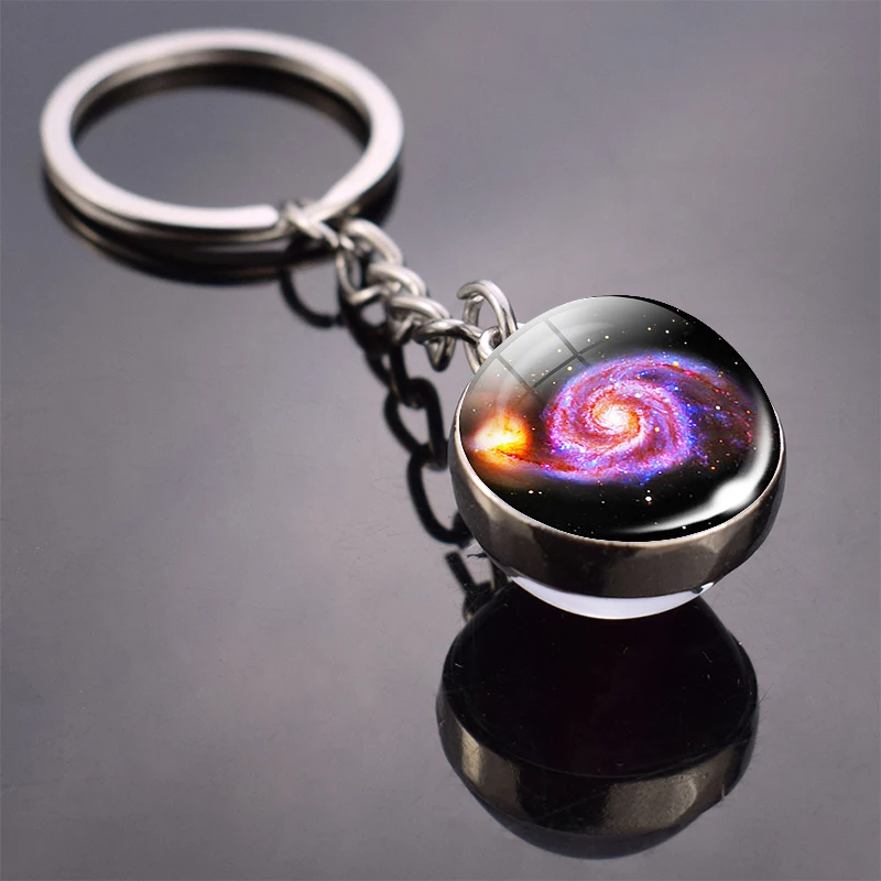 Спиральная Туманность брелок для ключей «Планета» Андромеда Galaxy Art Картина стеклянный шар подвесной брелок в виде звезды Астрономия подарок
