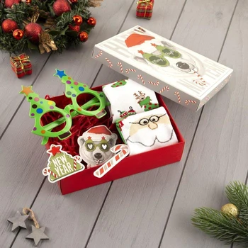 

Gift set KAFTAN "Merry Bright" socks p, 36-39 (23-25 ​​cm), glasses 4678891