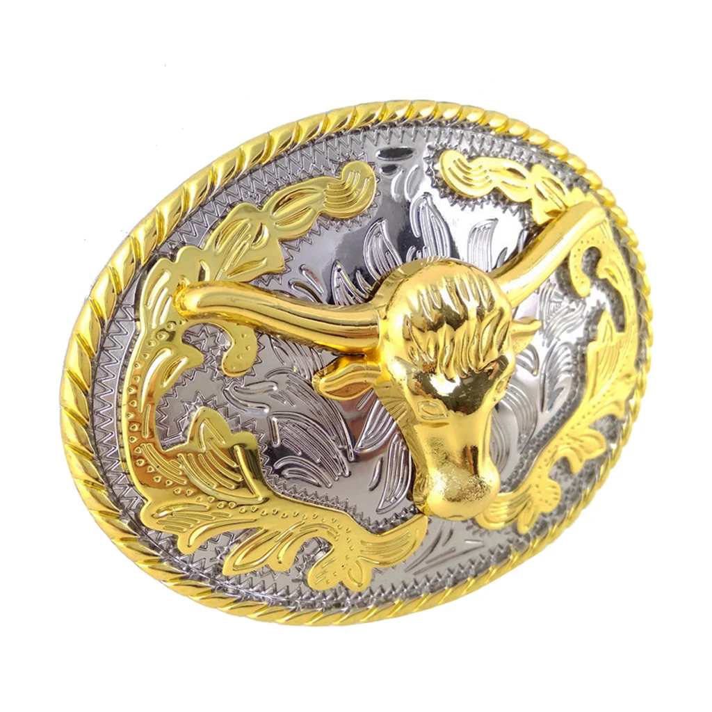  Western   Belt   Buckle   Horse   Catterl   Head   Arabesque   Pattern   Metal   Vintage   Cowboy 
