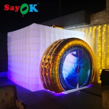 Стиль в форме камеры надувные фото надувная палатка Свадебные Booth белый внутри с светодиодный для свадьбы рекламы Вечерние