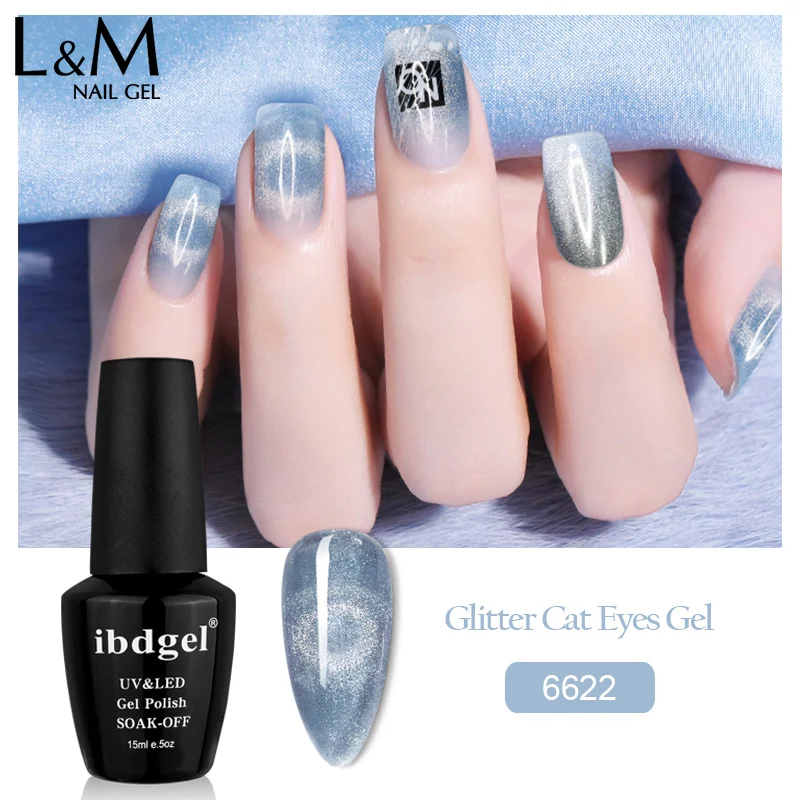 12 pcs ibdgel Glitter Cat Eye Gel Nail Varnish Polish Magnetic 9D Colorful Soak Off UV LED | Красота и здоровье