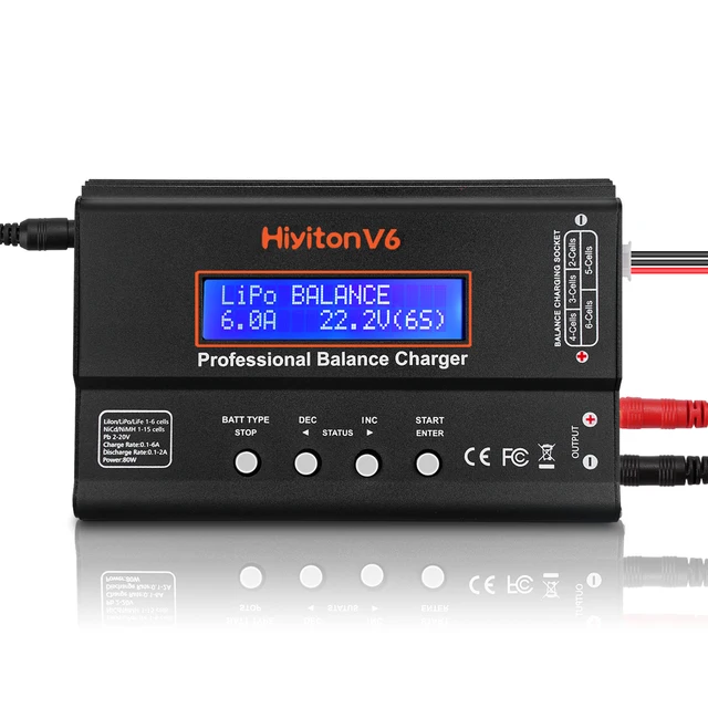 Chargeur Professionnel Modélisme Chargeur Lipo Haisito 80W 6A - Pour Batterie LiPo/Li-Ion/LiFe 1-6S Et NiMH/NiCd 1-15S Kit Chargeur Complet RC