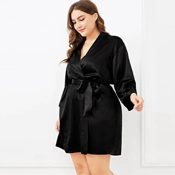 

Ladies Sexy Sleeping Gown Lace Silk Kimono Bathrobe Women Satin Bride Bathrobe Robe New Women Sleepwear