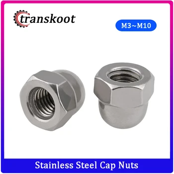 

50Pcs 20pcs DIN1587 M3 M4 M5 M6 M8 M10 Stainless Steel Cap Nuts Decorative Cover Semicircle Acorn Nut