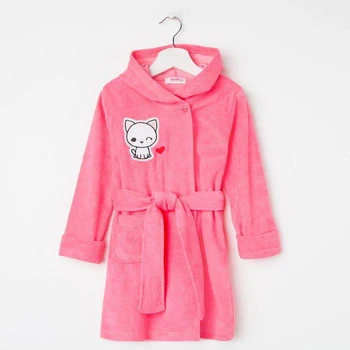 

Dressing gown for girls, pink / kitty, height 98 cm