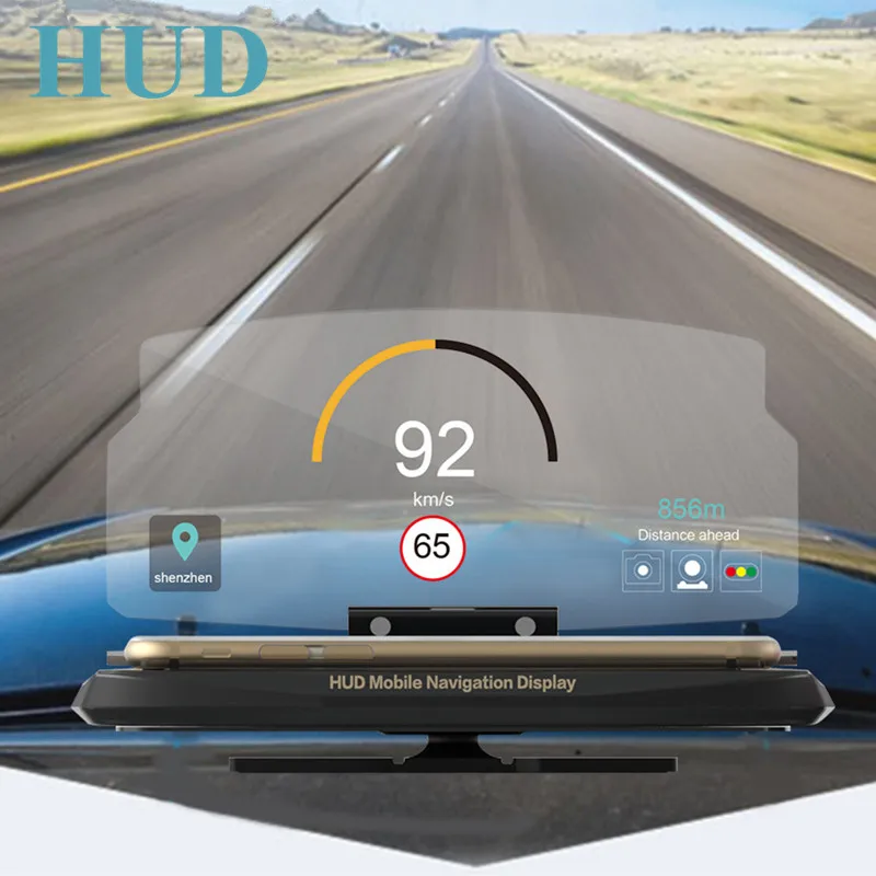 

Universal Car HUD Heads Up Display HUD Mobile Phone Navigation Support Cell Phone GPS Navigation Projector Phone Holder Stand