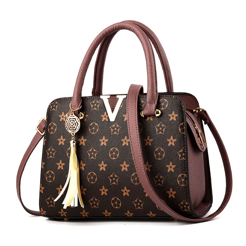 

WOMEN'S Bag 2018 Autumn And Winter New Style Printed Handbag Western Style V Shoulder Bag Women's Big Bag a Generation of Fat