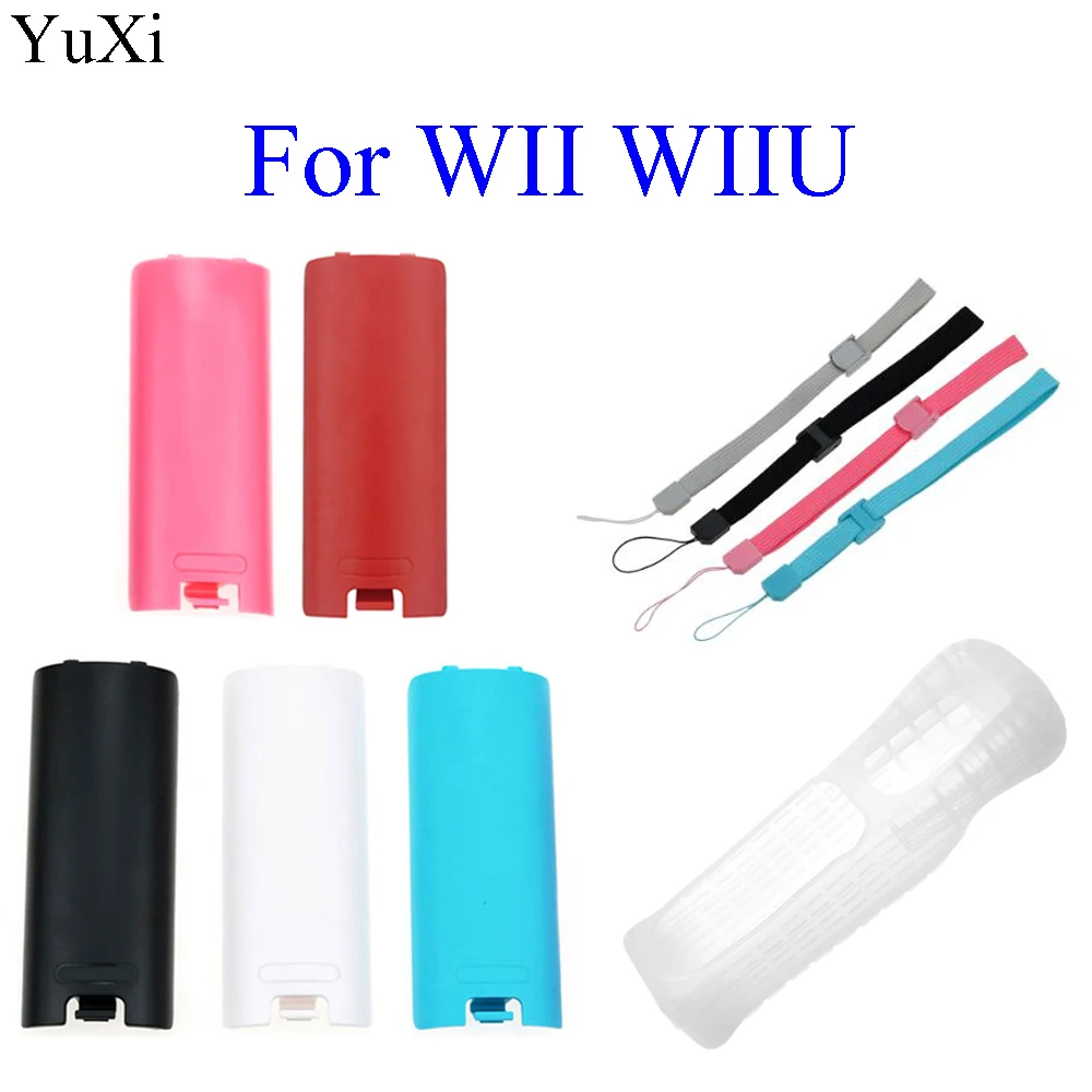 Yuxi Protective Silicone Cover Case Battery Back Door Shell Hand Strap Kit Replacement For Nintendo Wii Wiiu Remote Controller