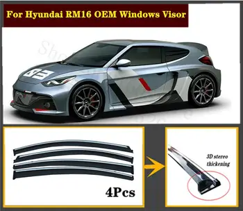 

4pcs Set 2008-2020 OEM For Hyundai RM16 N concept Elantra steel window Visor Shade Vent Wind Rain Deflector Guards Cover