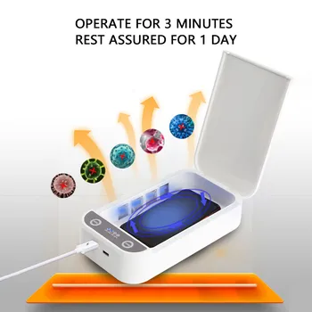 

UV Sanitizer Box UV Light Sterilizer Portable USB Cell Phone Disinfector For Face Mask Jewelry Cleaner Esterilizador