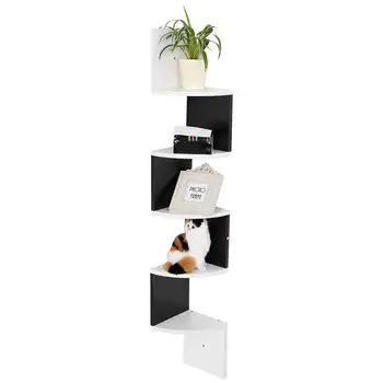 

Modern 5 Tier Wall Mount Corner Stoarge Rack Shelves Home Storage Holder Living Room Shelving Unit