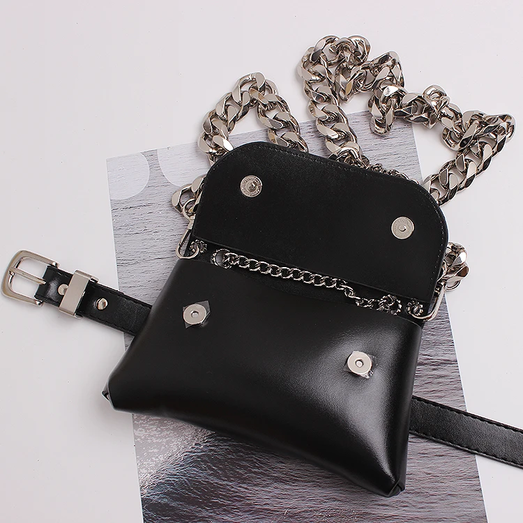 Осенний Европейский дизайн, широкий пояс из искусственной кожи с металлической цепочкой, съемная Женская Многофункциональная Кожаная сумка на плечо с клапаном