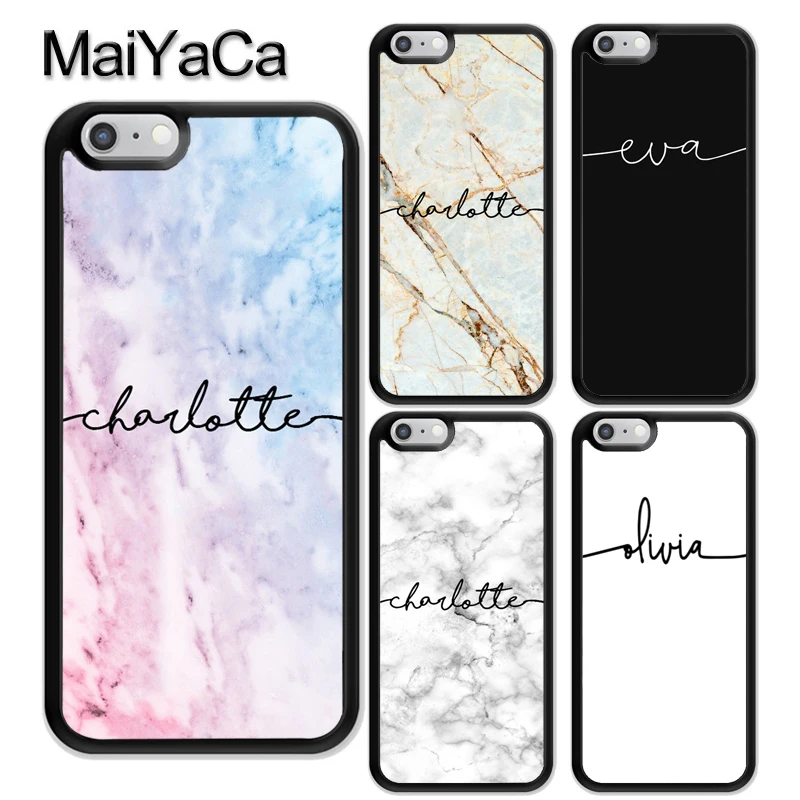 

MaiYaCa Custom Marble Personalised Name Case Cover for iPhone 5 SE 6s 7 8 plus X XR XS 11 pro max Samsung Galaxy S6 S7 S8 S9 S10