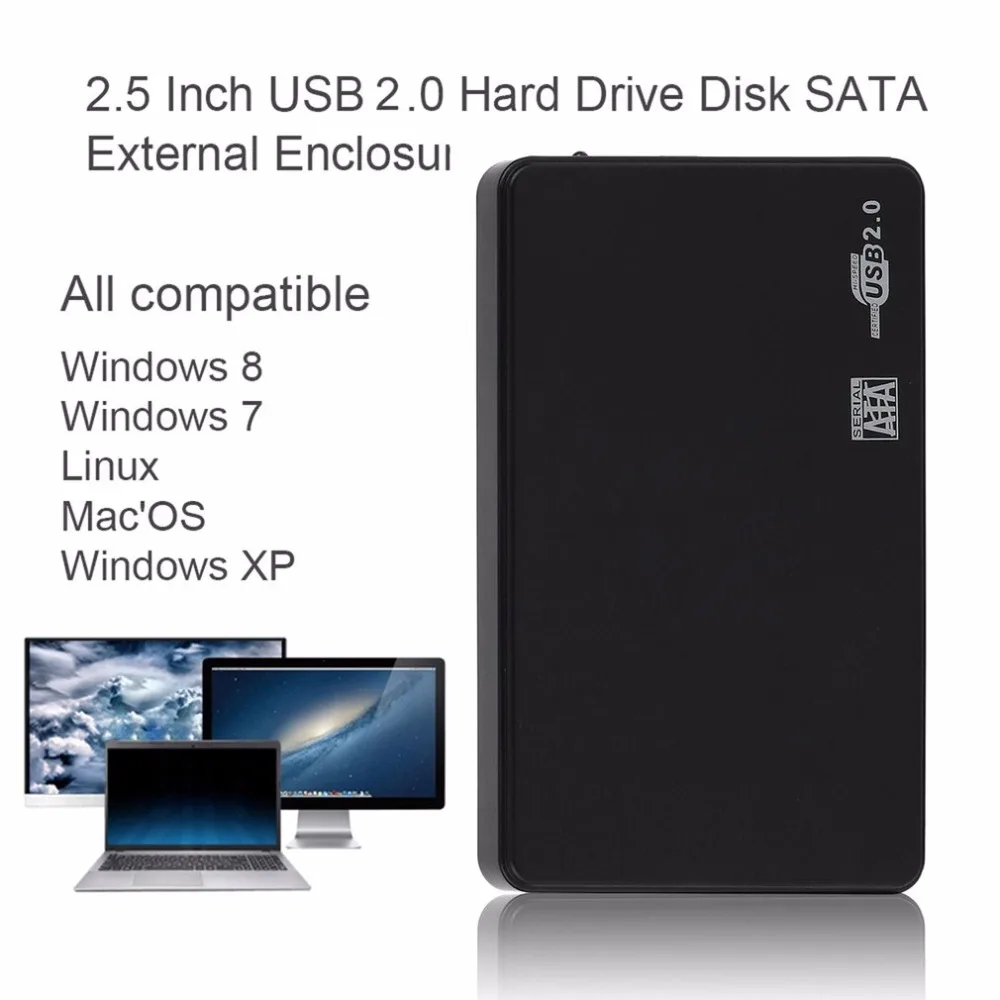 2,5 дюймов USB HDD корпус Sata к USB 2,0 жесткий диск SATA внешний корпус HDD корпус для жесткого диска с usb-кабелем дропшиппинг