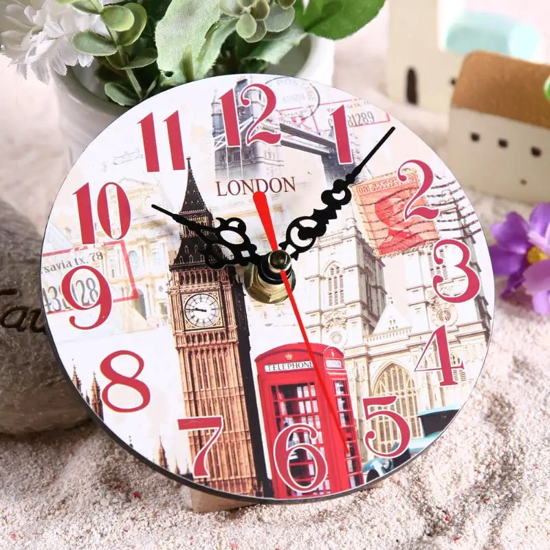 Винтаж деревянные круглые квадратные настенные часы Шебби-шик, рустикальный Большой Антикварный Кухня дома Гостиная украшения